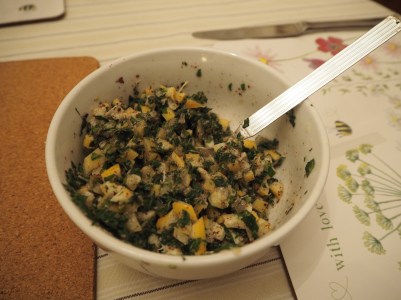 Preserved lemon and mint salsa