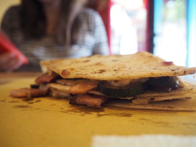 My piadina - less photogenic, but more flavourful